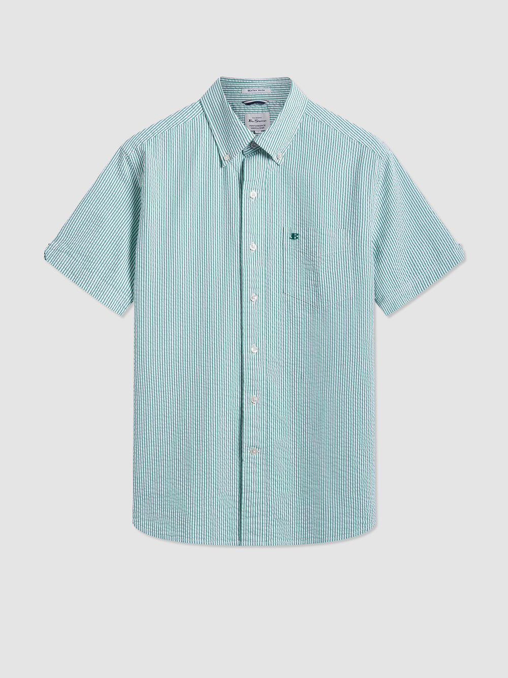 Green Ben Sherman Seersucker Bengal Stripe Shirts | WGDLPQ-012