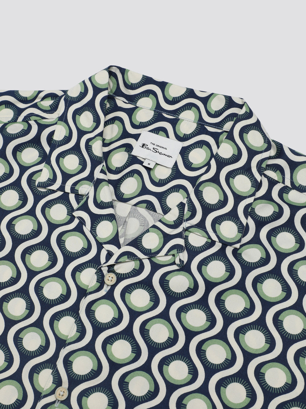 Green Ben Sherman Signature Retro Geo Shirts | QCUILN-031