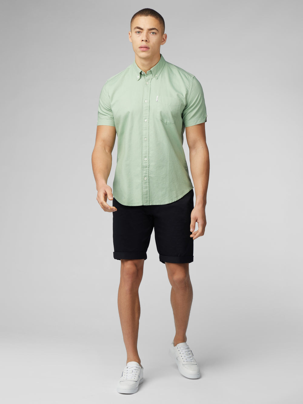 Green Ben Sherman Signature Short Sleeve Oxford Shirts | WKSIXV-147