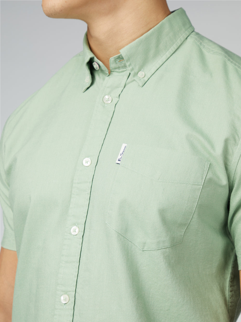 Green Ben Sherman Signature Short Sleeve Oxford Shirts | WKSIXV-147