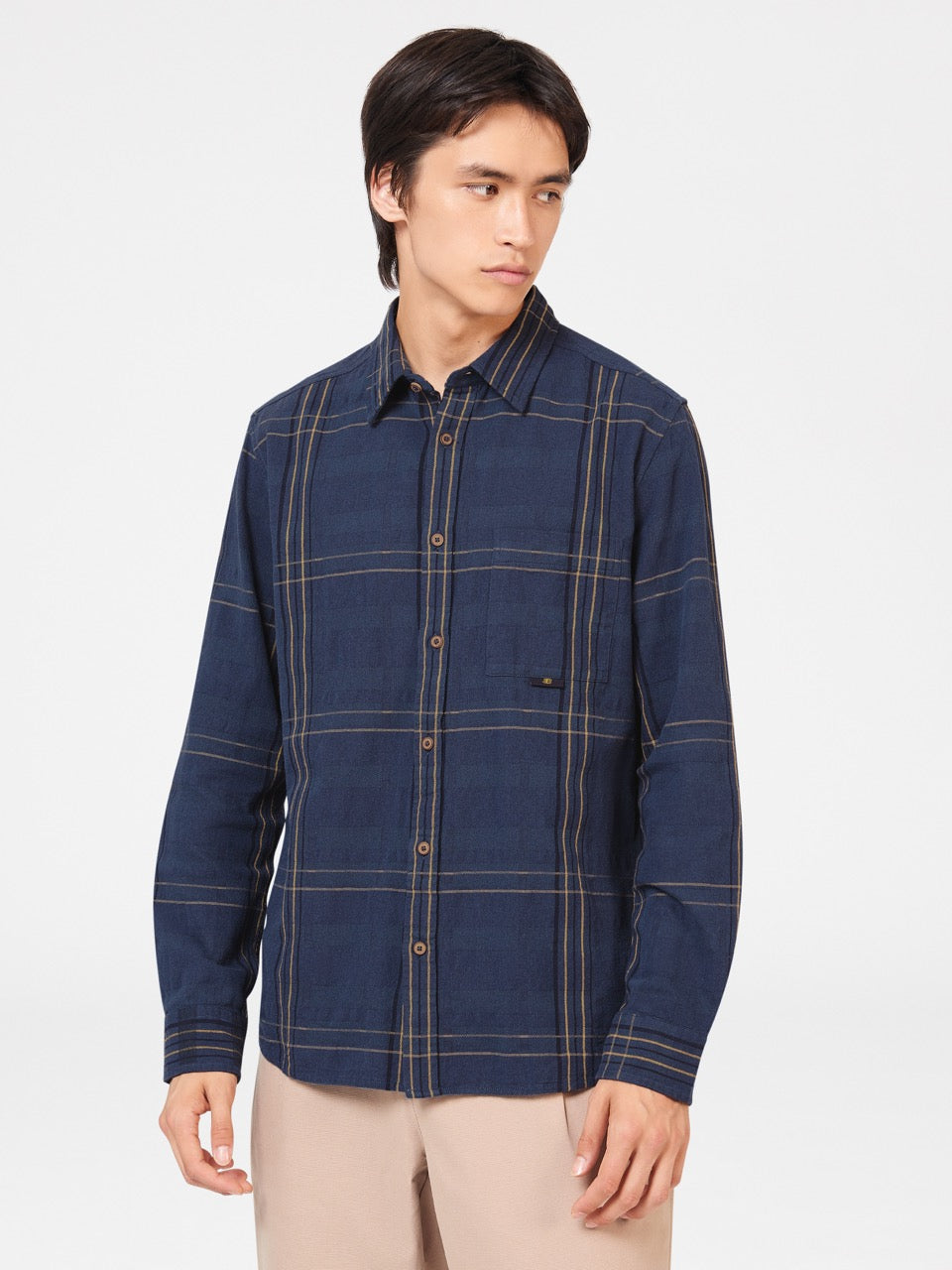 Indigo Ben Sherman B by Ben Sherman Indigo Check Shirts | ACVWDP-457