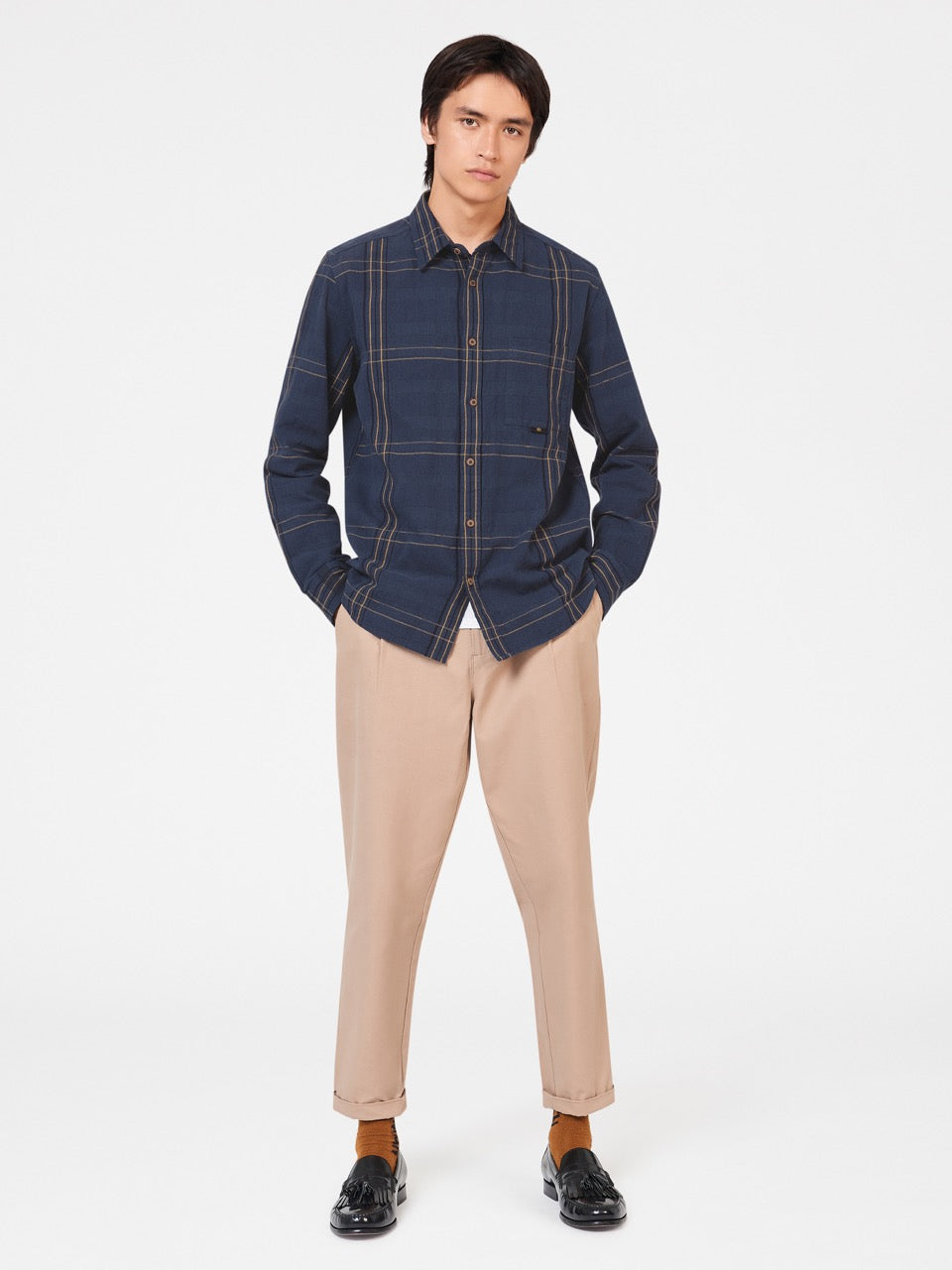 Indigo Ben Sherman B by Ben Sherman Indigo Check Shirts | ACVWDP-457