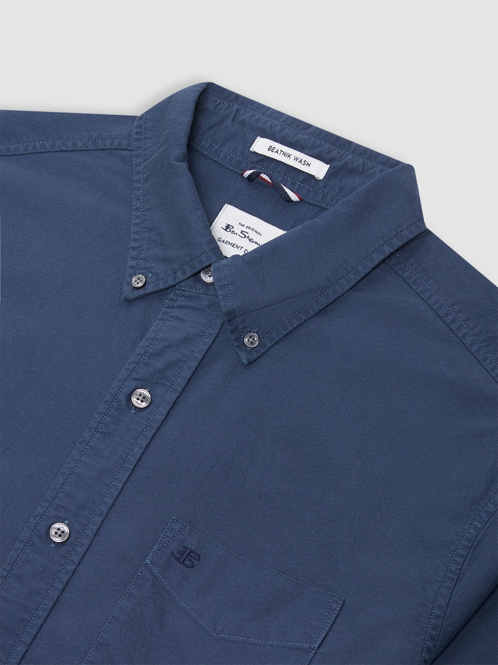 Indigo Ben Sherman Beatnik Oxford Garment Dye Shirts | NXOEGI-819