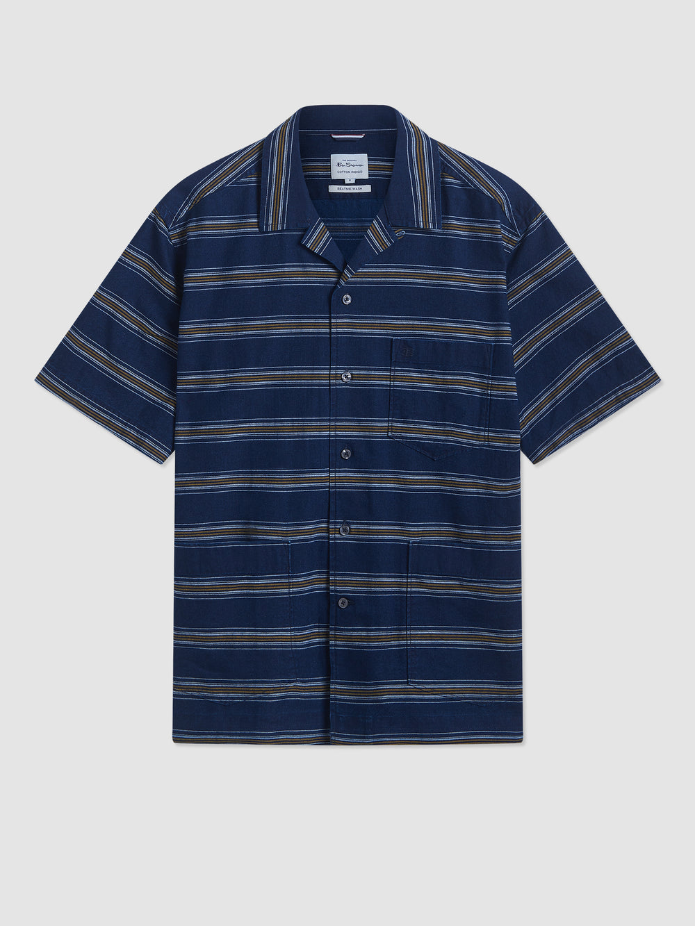 Indigo Ben Sherman Dalston Blues Lightweight Stripe Shirts | ZKAXDB-106