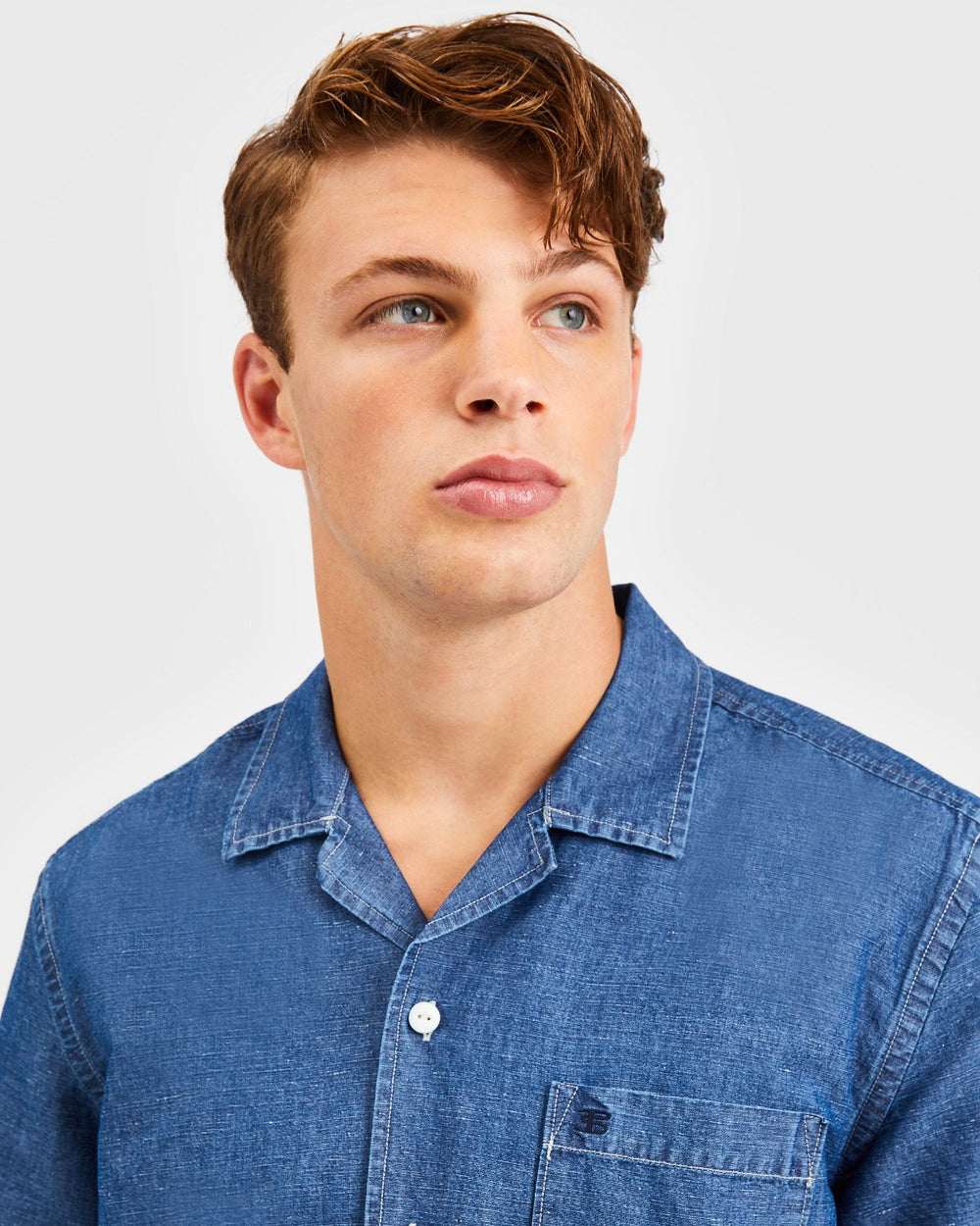 Indigo Ben Sherman Hastings Garment Dye Chambray Shirts | KINUEM-765