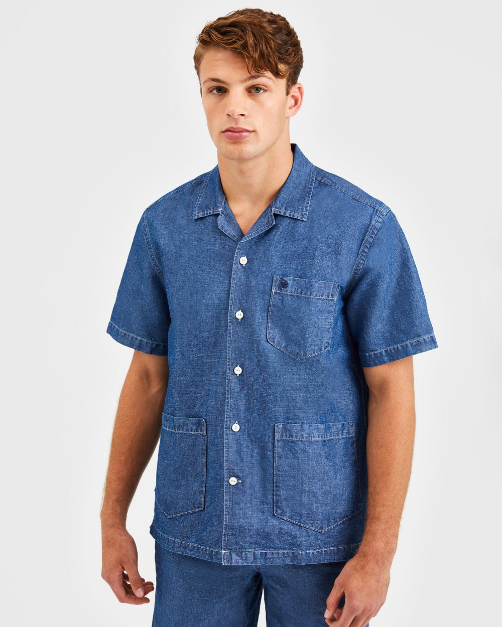 Indigo Ben Sherman Hastings Garment Dye Chambray Shirts | KINUEM-765