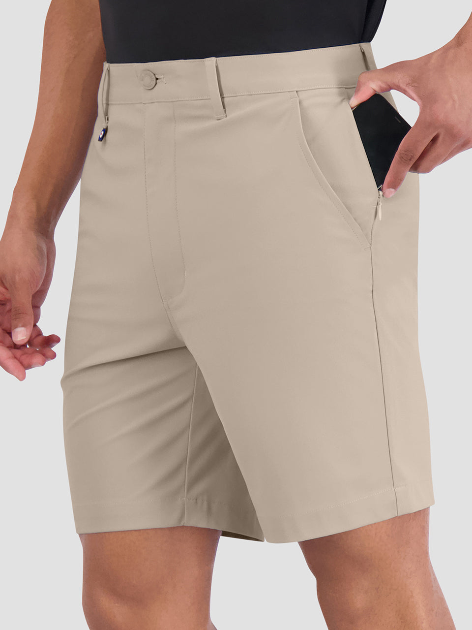 Khaki Ben Sherman 4Way Stretch Tech Shorts | TYNLZJ-703