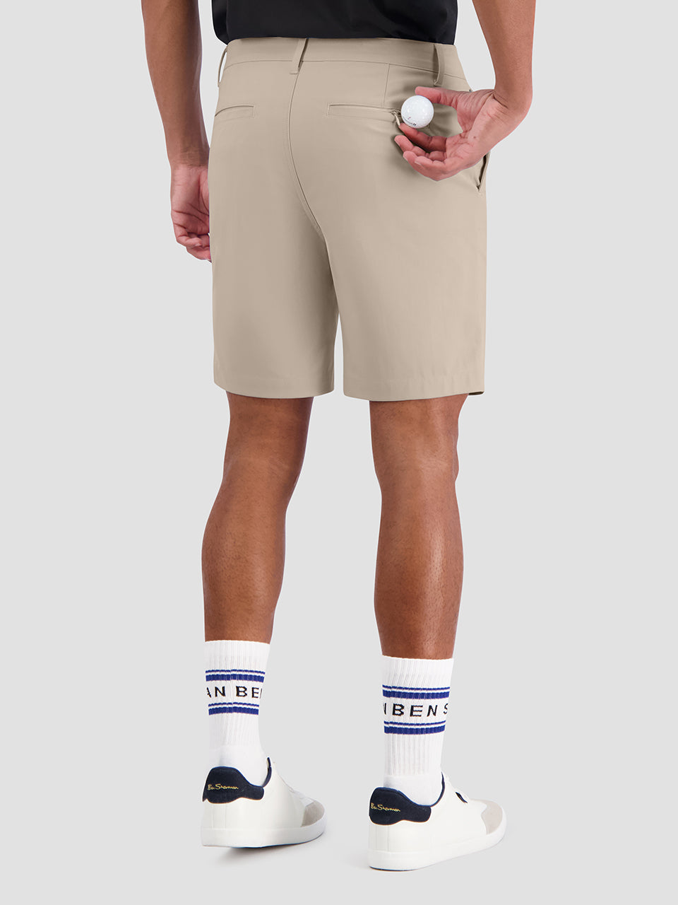 Khaki Ben Sherman 4Way Stretch Tech Shorts | TYNLZJ-703