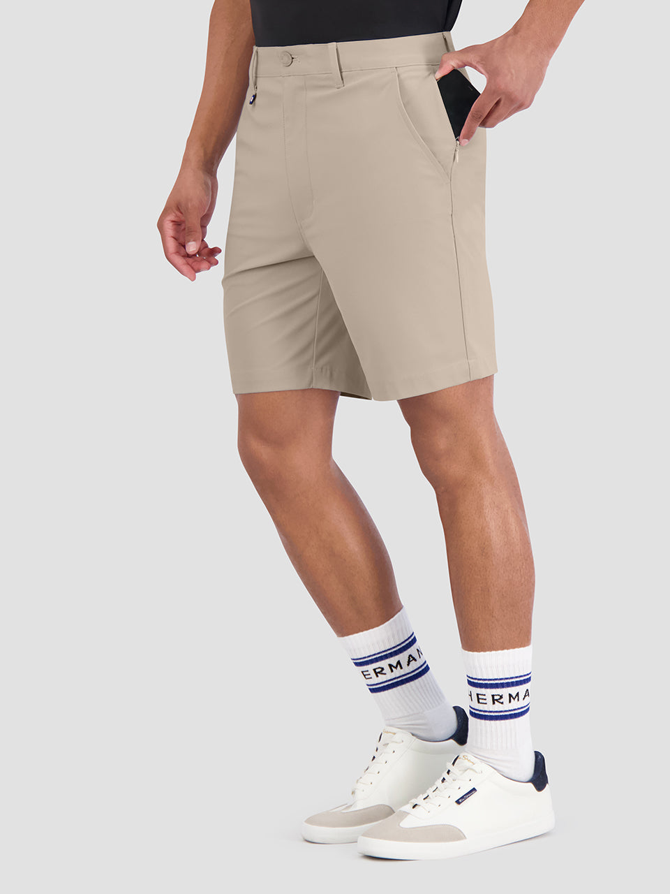 Khaki Ben Sherman 4Way Stretch Tech Shorts | TYNLZJ-703