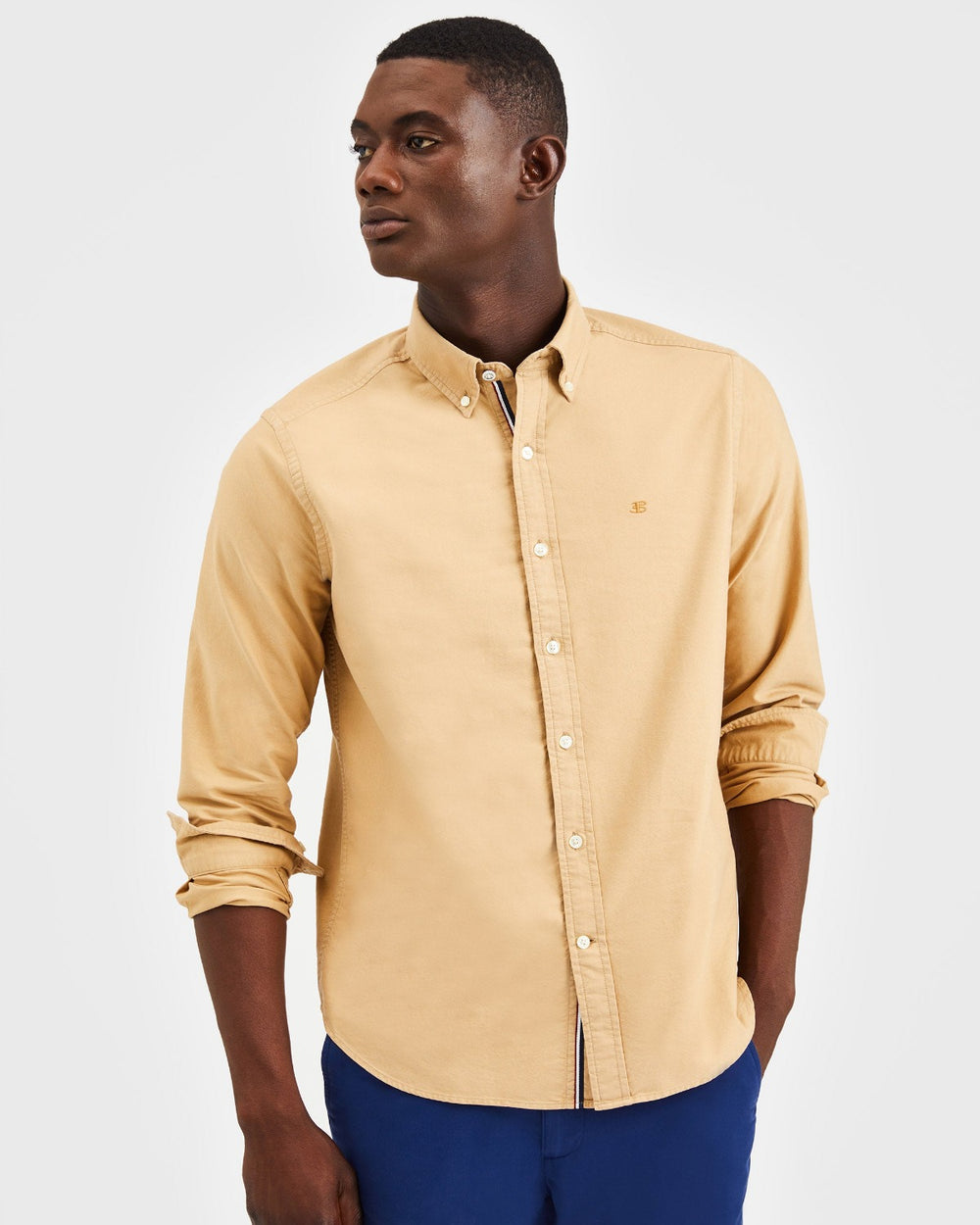 Khaki Ben Sherman Beatnik Oxford Garment Dye Shirts | JDOHQY-379