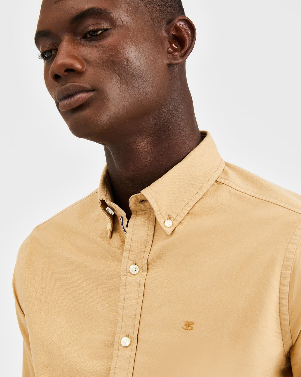 Khaki Ben Sherman Beatnik Oxford Garment Dye Shirts | JDOHQY-379