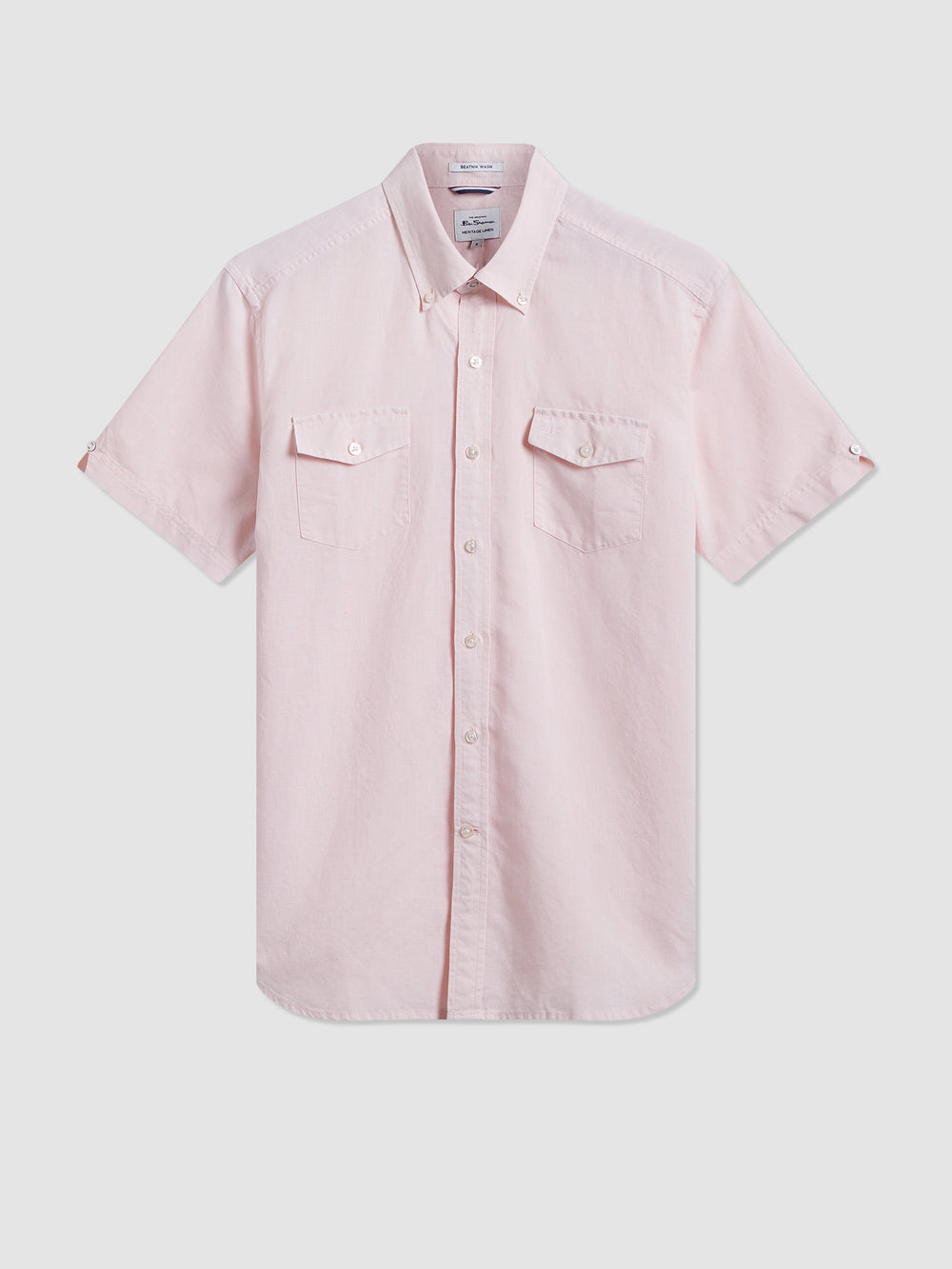 Light Pink Ben Sherman Garment Dye Linen Shirts | EGTKLH-356