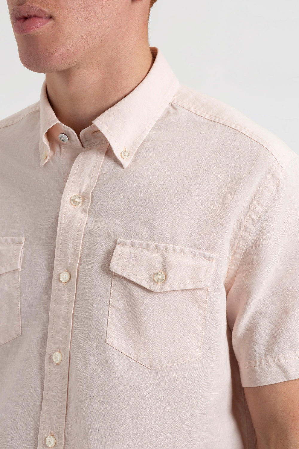 Light Pink Ben Sherman Garment Dye Linen Shirts | EGTKLH-356