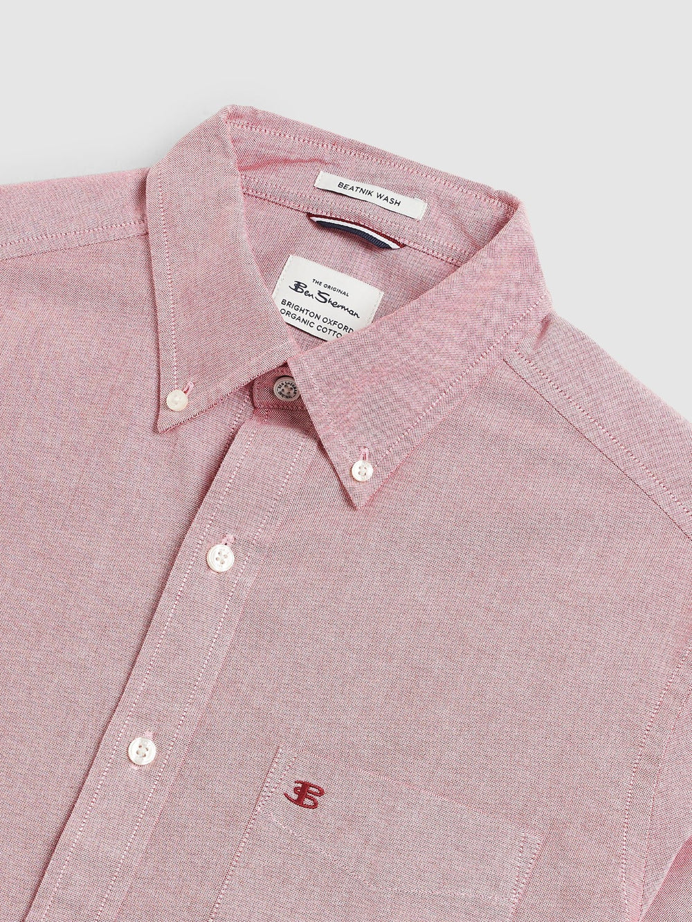 Light Red Ben Sherman Brighton Oxford Organic Shirts | IWNAQG-607