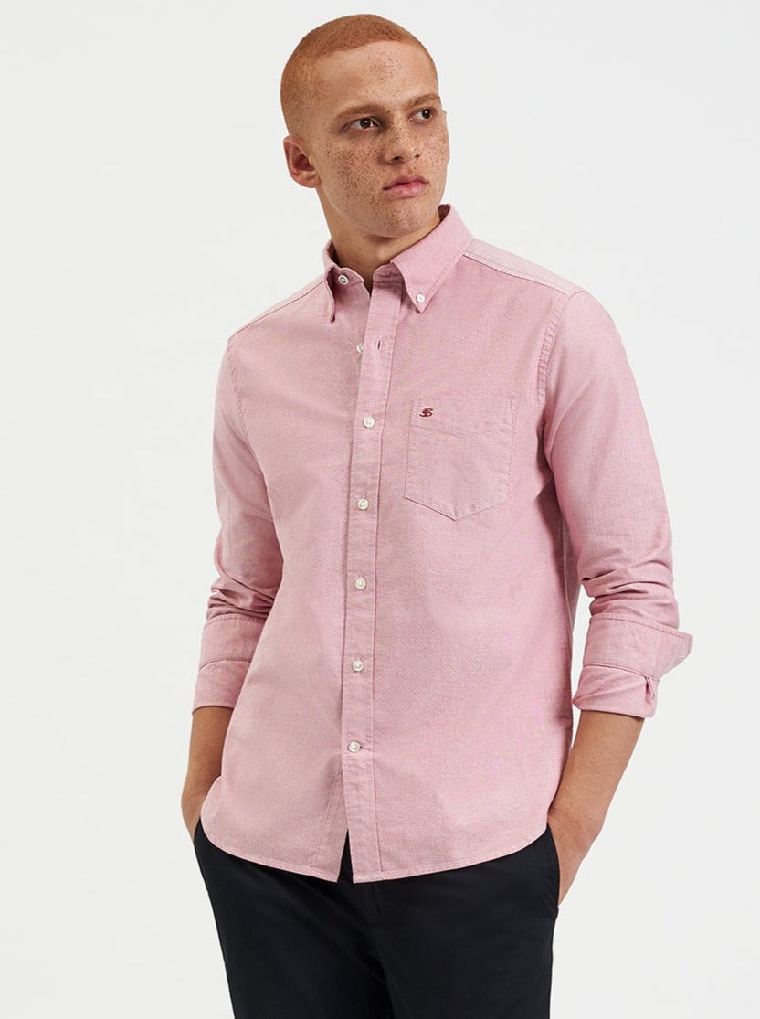 Light Red Ben Sherman Brighton Oxford Organic Shirts | IWNAQG-607