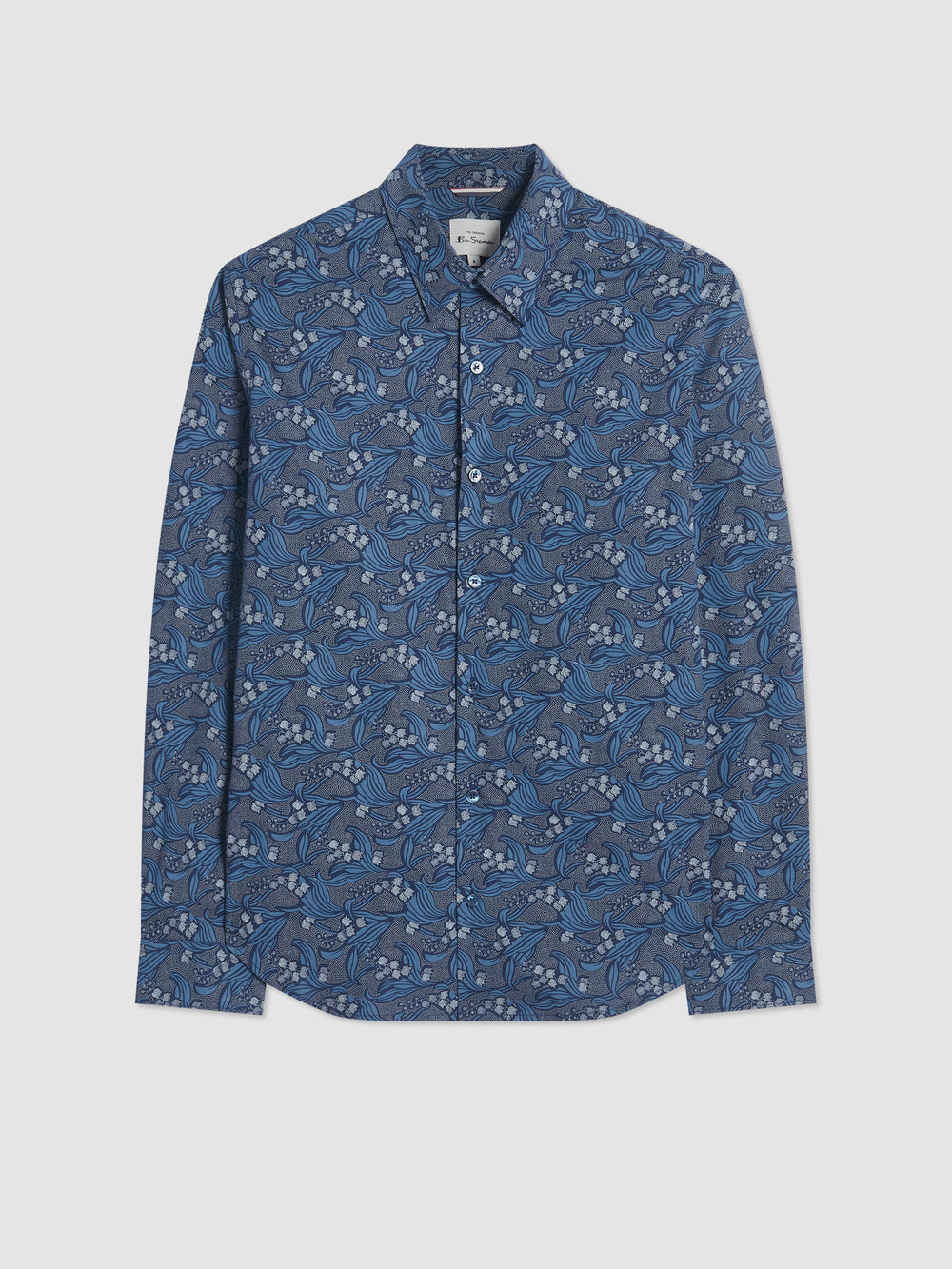 Navy Ben Sherman Art Nouveau Floral Shirts | FKNAZV-016