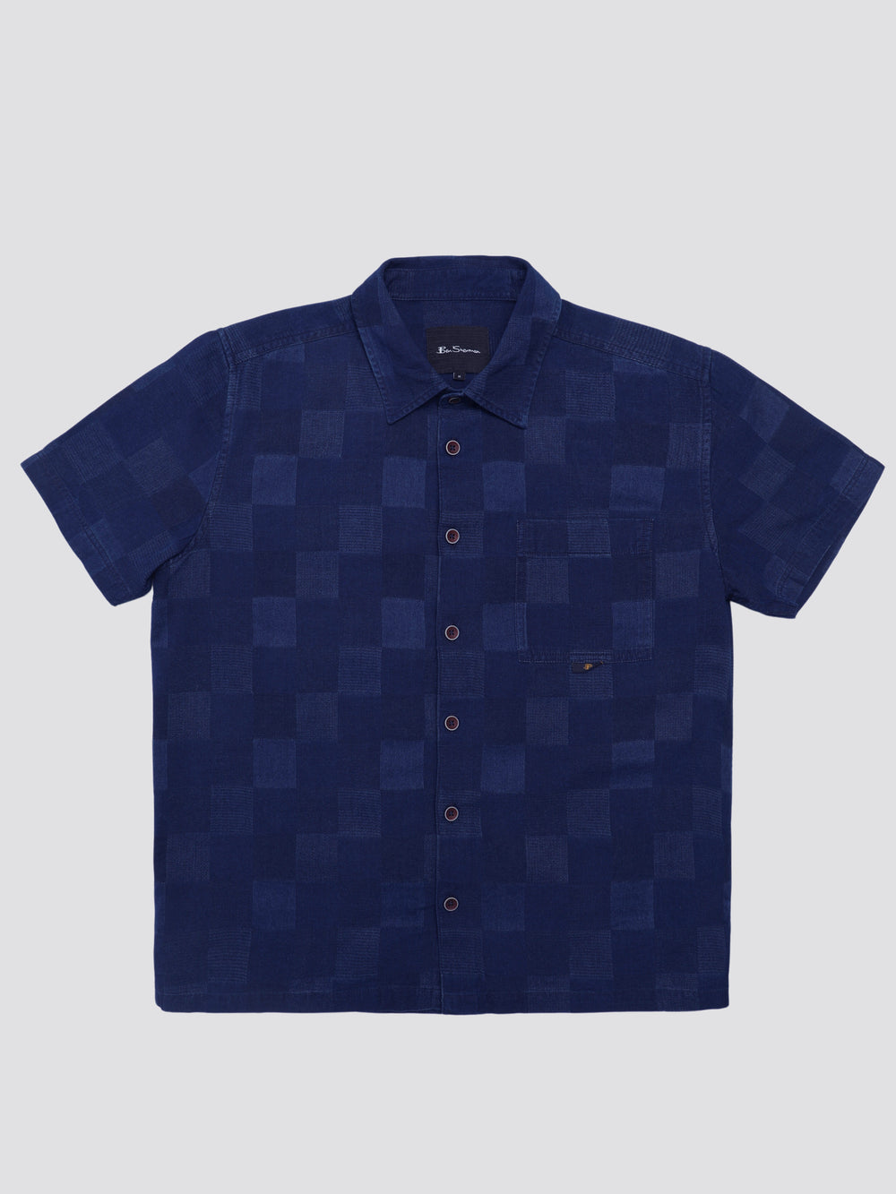 Navy Ben Sherman B by Ben Sherman Indigo Check Shirts | FJNKOS-298