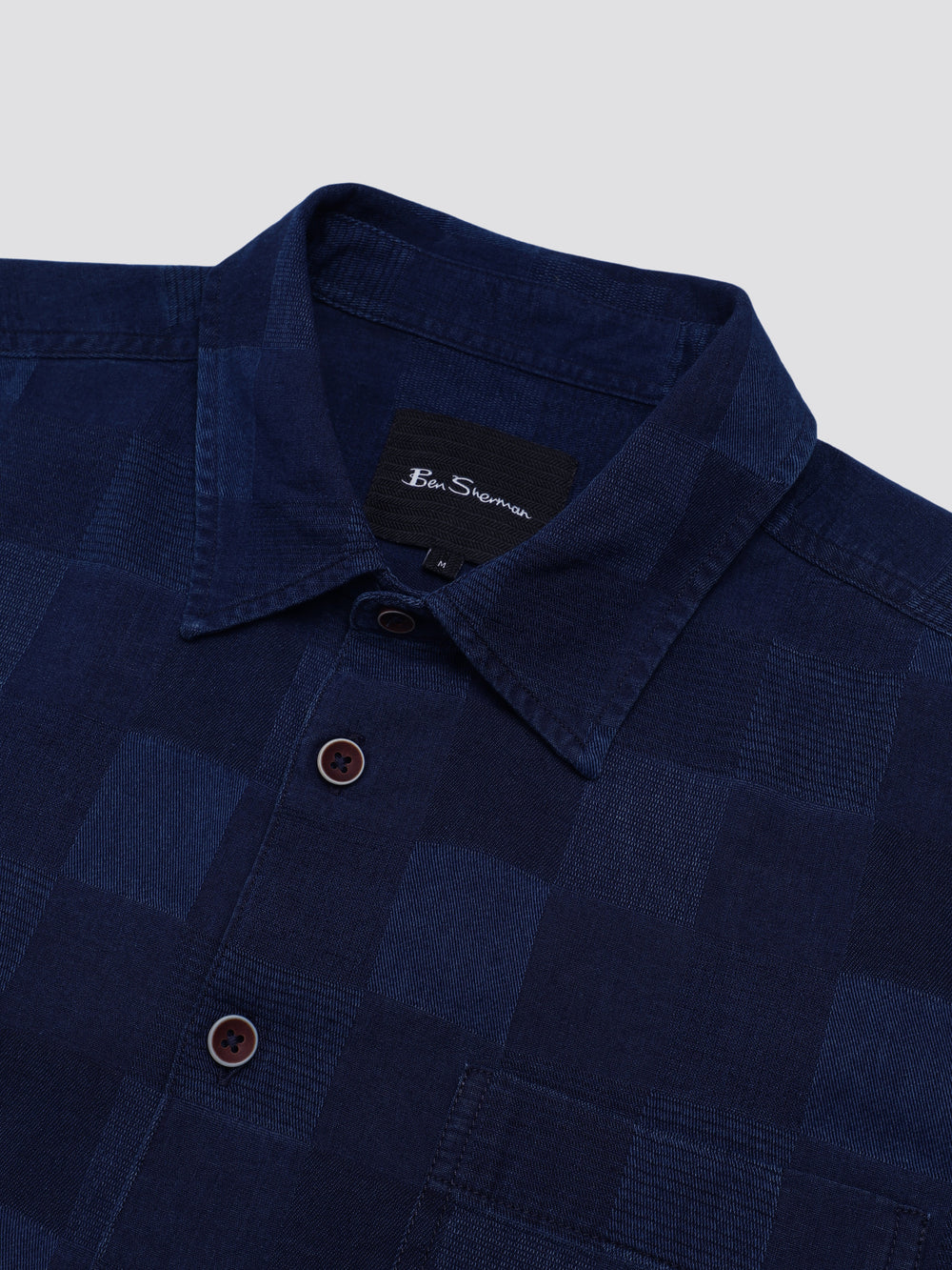 Navy Ben Sherman B by Ben Sherman Indigo Check Shirts | FJNKOS-298