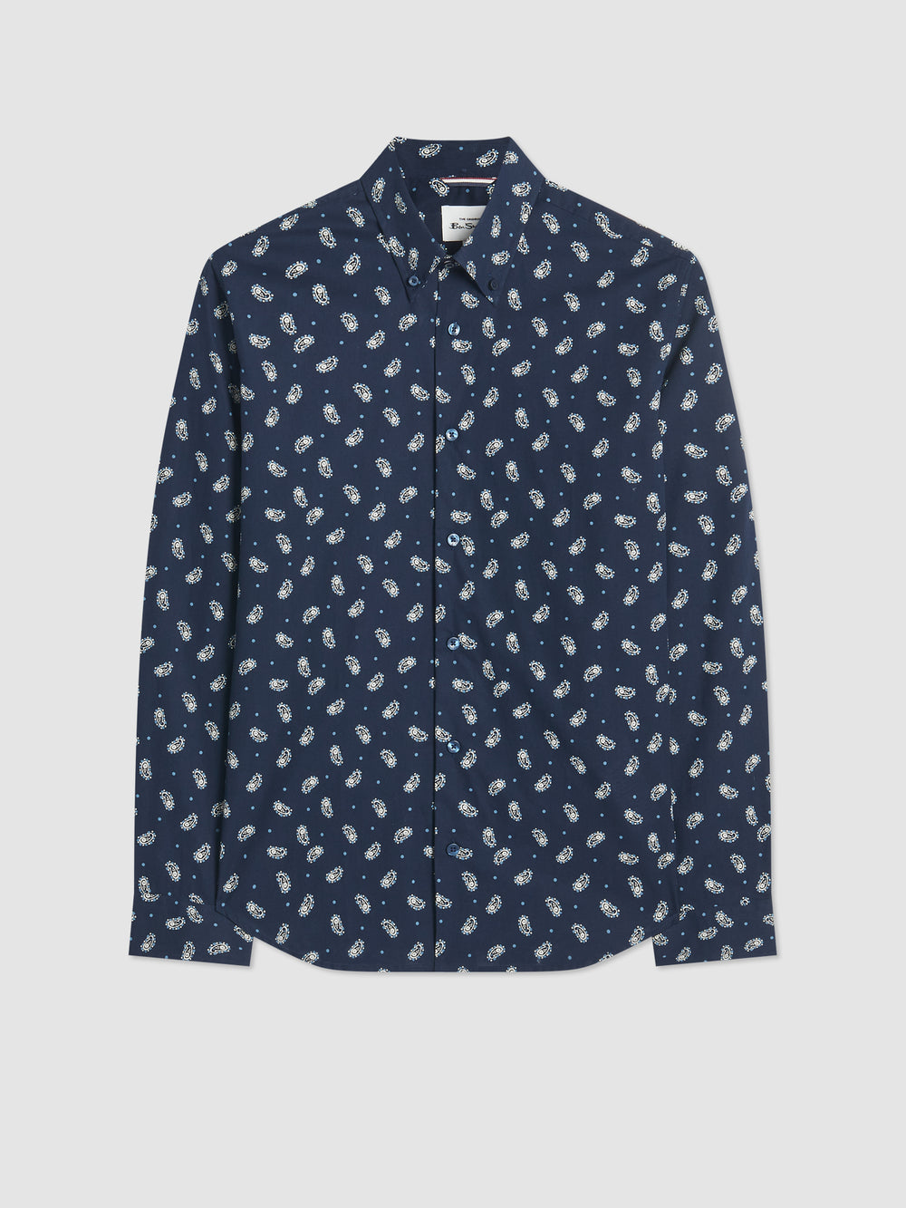 Navy Ben Sherman Micro Paisley Shirts | CDUVHG-643