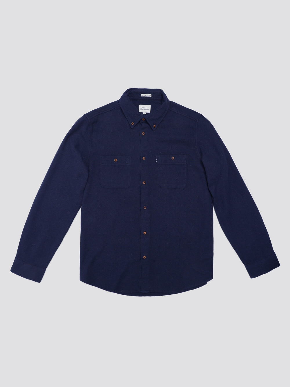 Navy Ben Sherman Signature Boucle Shirts | VIXTJP-074