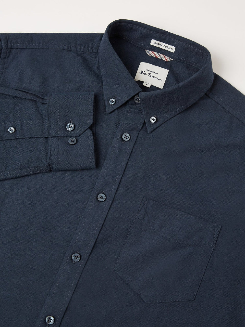 Navy Ben Sherman Signature Organic Oxford Shirts | CSVULA-301