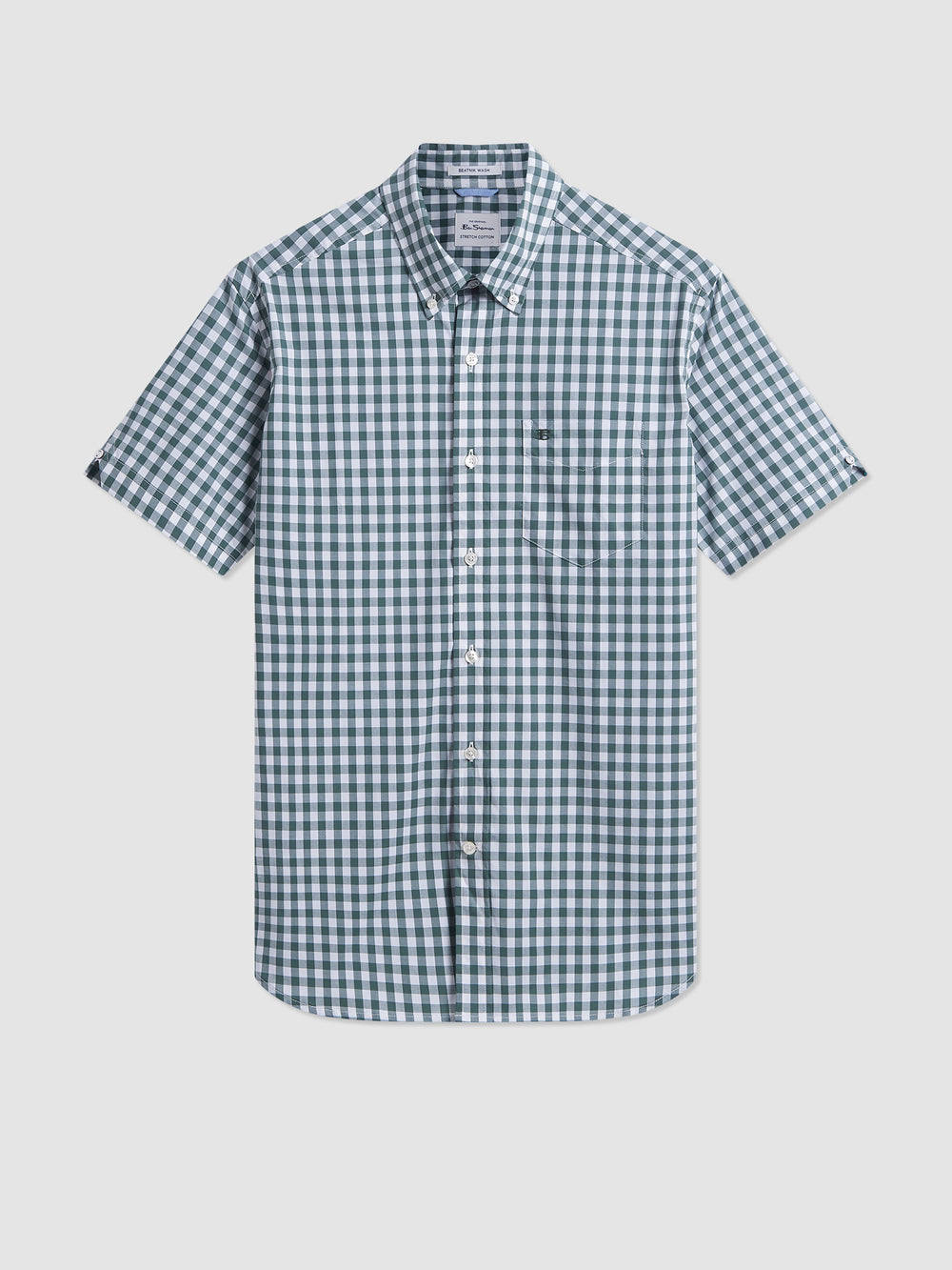 Olive Ben Sherman House Poplin Gingham Shirts | JZCTLE-735