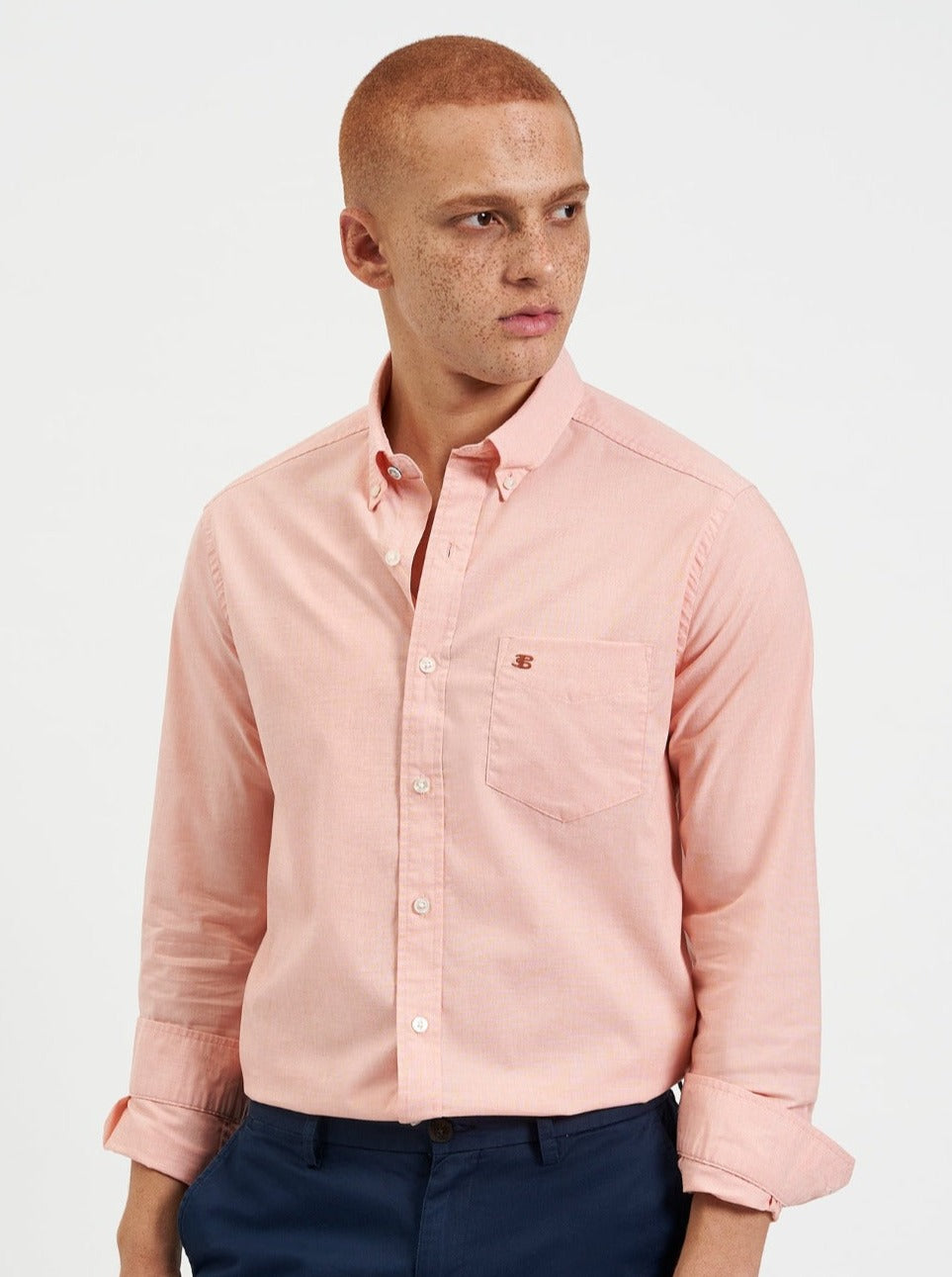 Orange Ben Sherman Beatnik Wash Long-Sleeve Shirts | NBUHJX-908