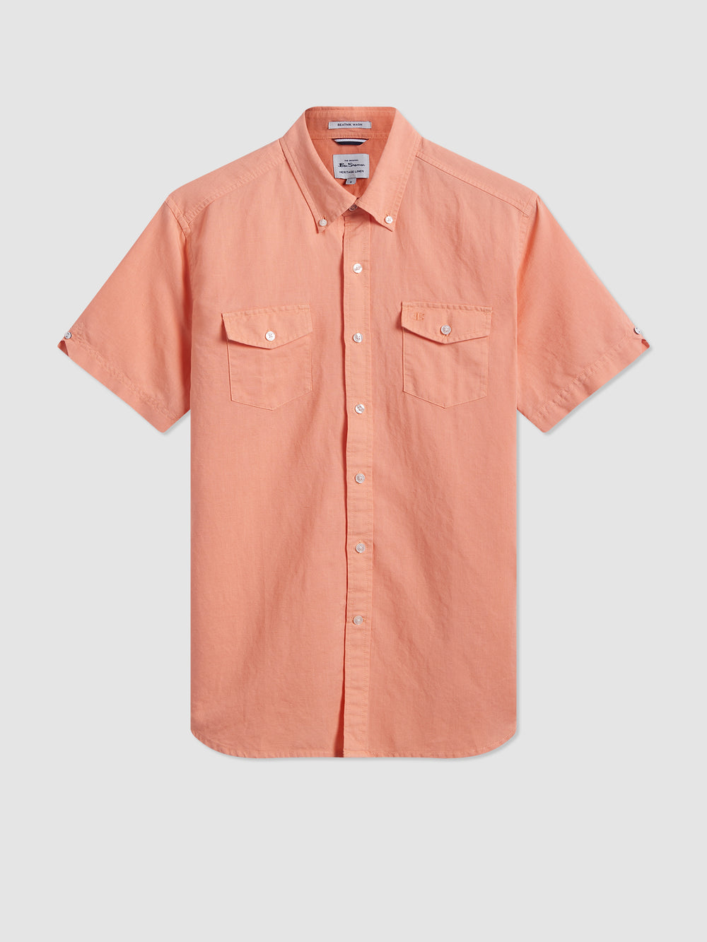 Orange Ben Sherman Garment Dye Linen Shirts | MOPWIV-457