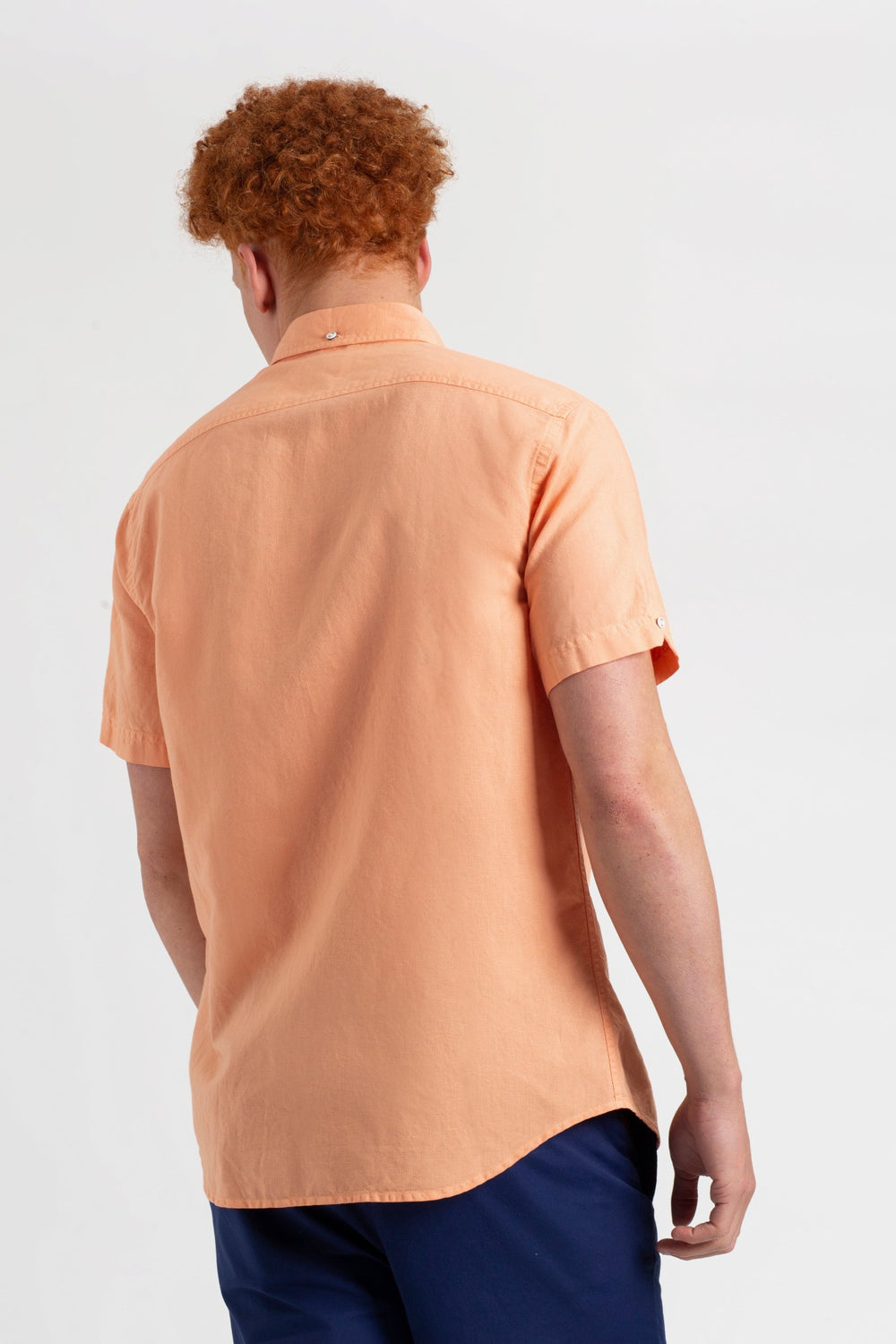 Orange Ben Sherman Garment Dye Linen Shirts | MOPWIV-457