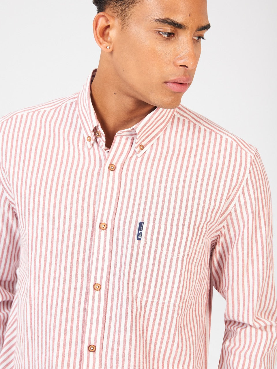 Orange Ben Sherman Recycled Cotton Oxford Stripe Shirts | AOYKPB-503