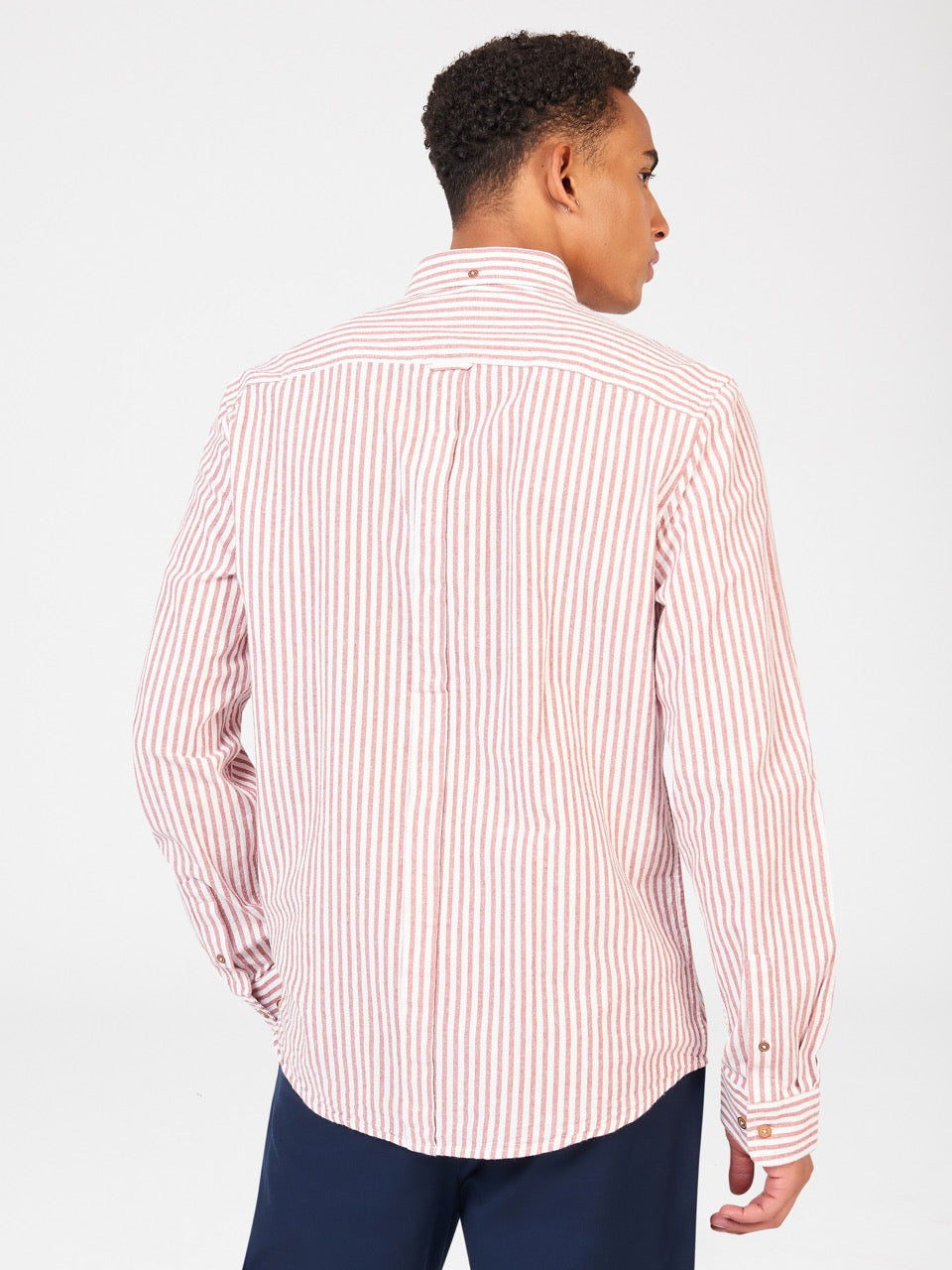 Orange Ben Sherman Recycled Cotton Oxford Stripe Shirts | AOYKPB-503