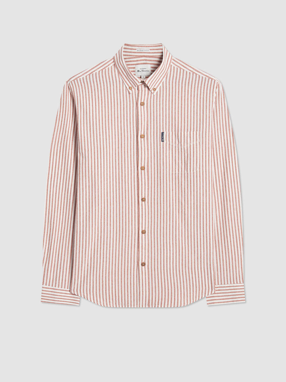 Orange Ben Sherman Recycled Cotton Oxford Stripe Shirts | AOYKPB-503