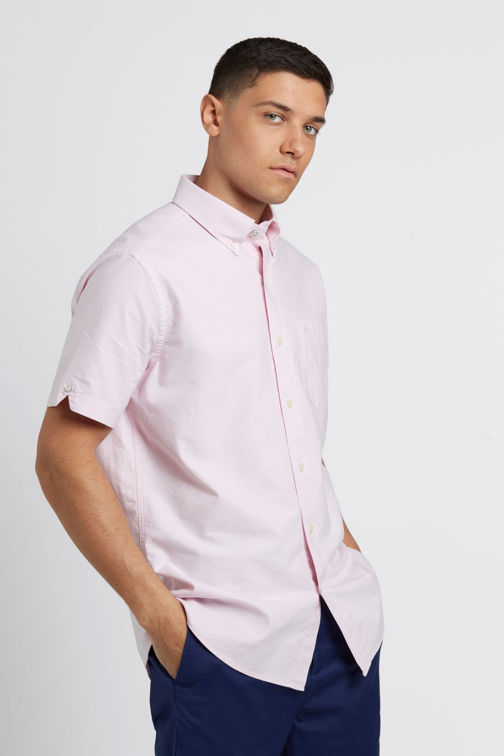 Pink Ben Sherman Short Sleeve Brighton Oxford Organic Shirts | ENULXY-381