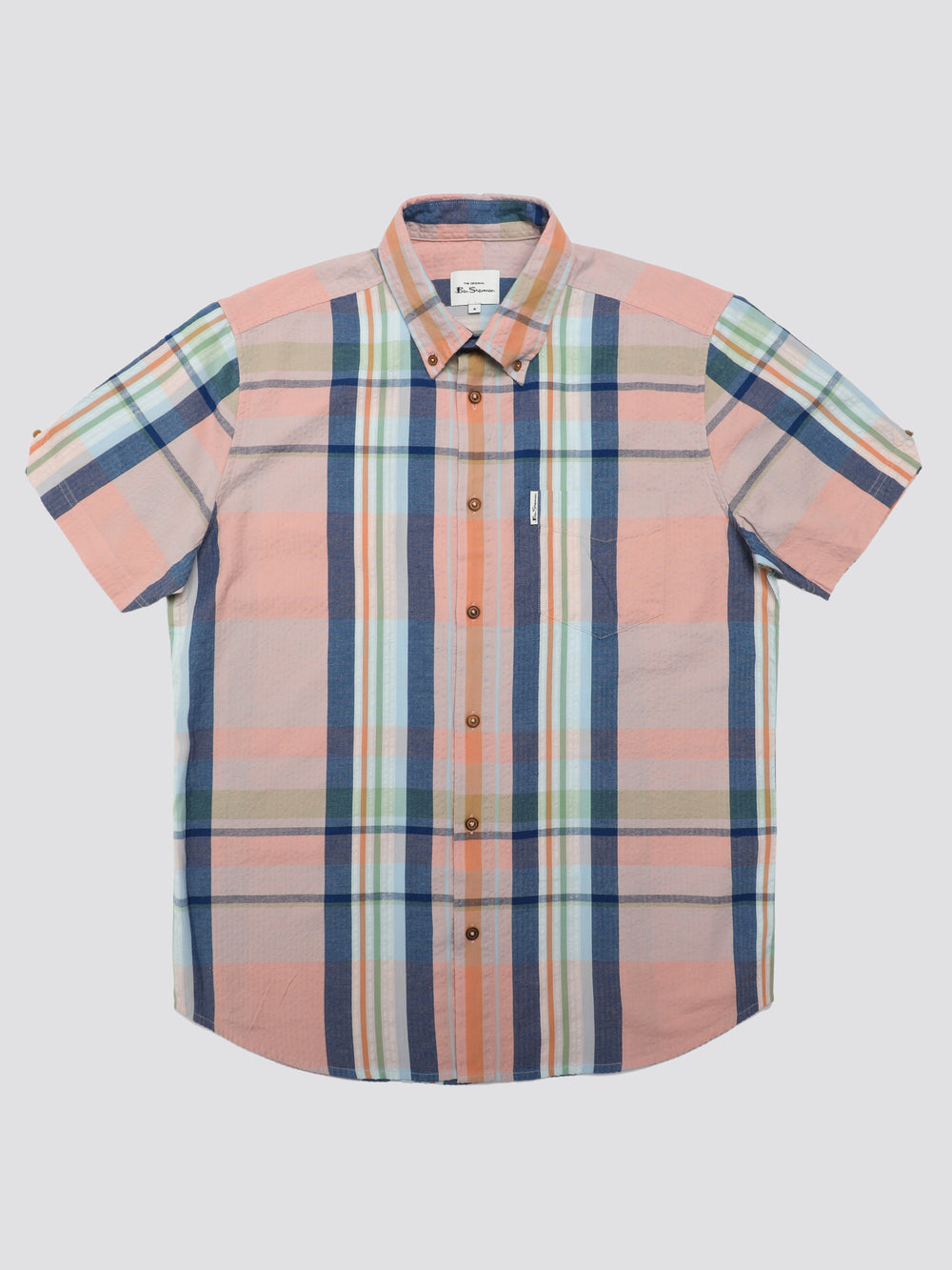 Pink Ben Sherman Signature Seersucker Check Shirts | CVKREO-518