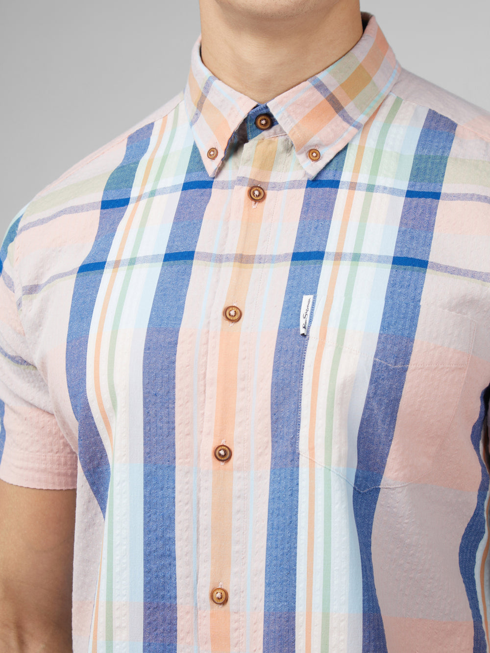 Pink Ben Sherman Signature Seersucker Check Shirts | CVKREO-518