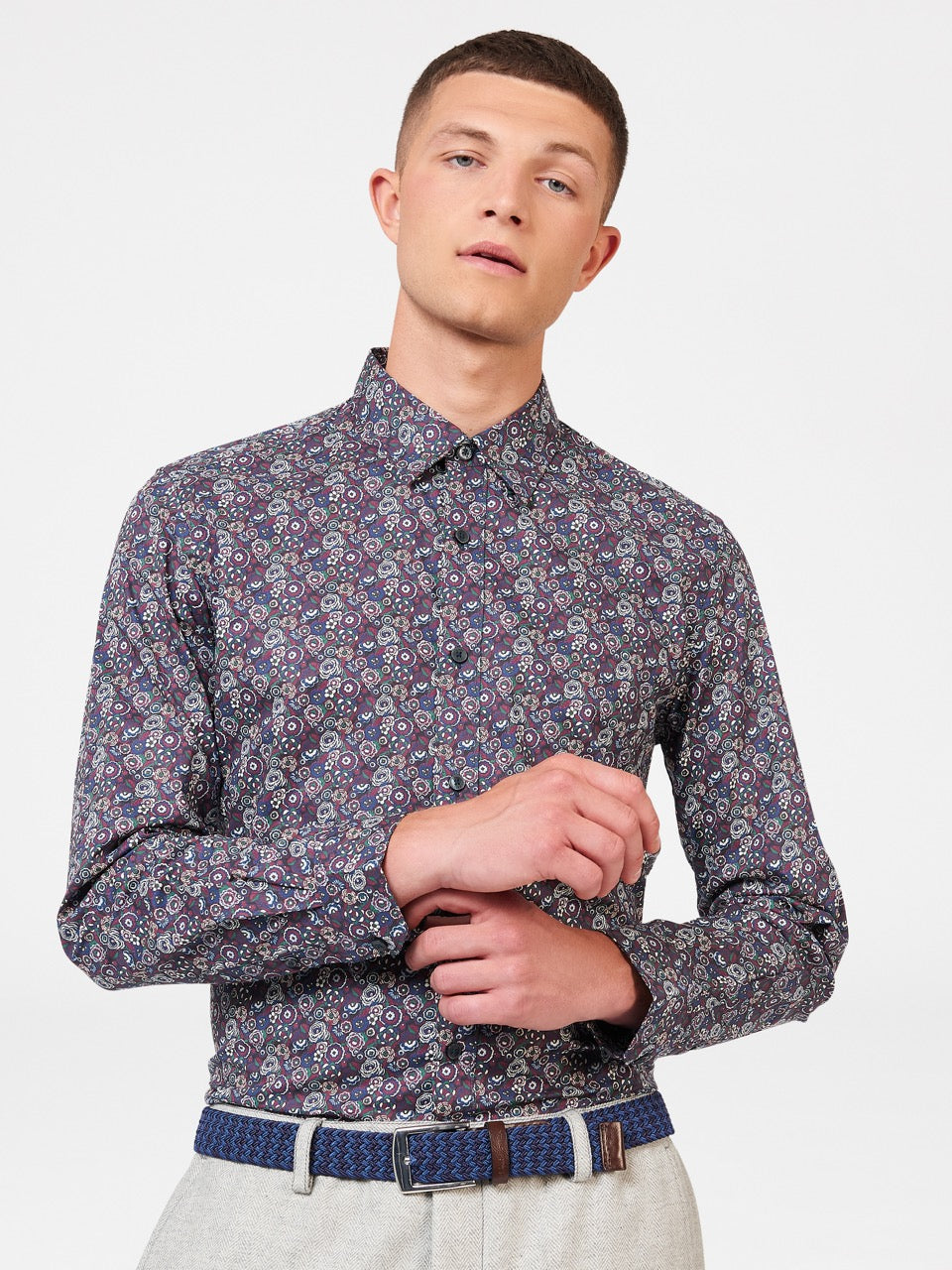 Purple Ben Sherman Winter Floral Shirts | SJLVHR-617