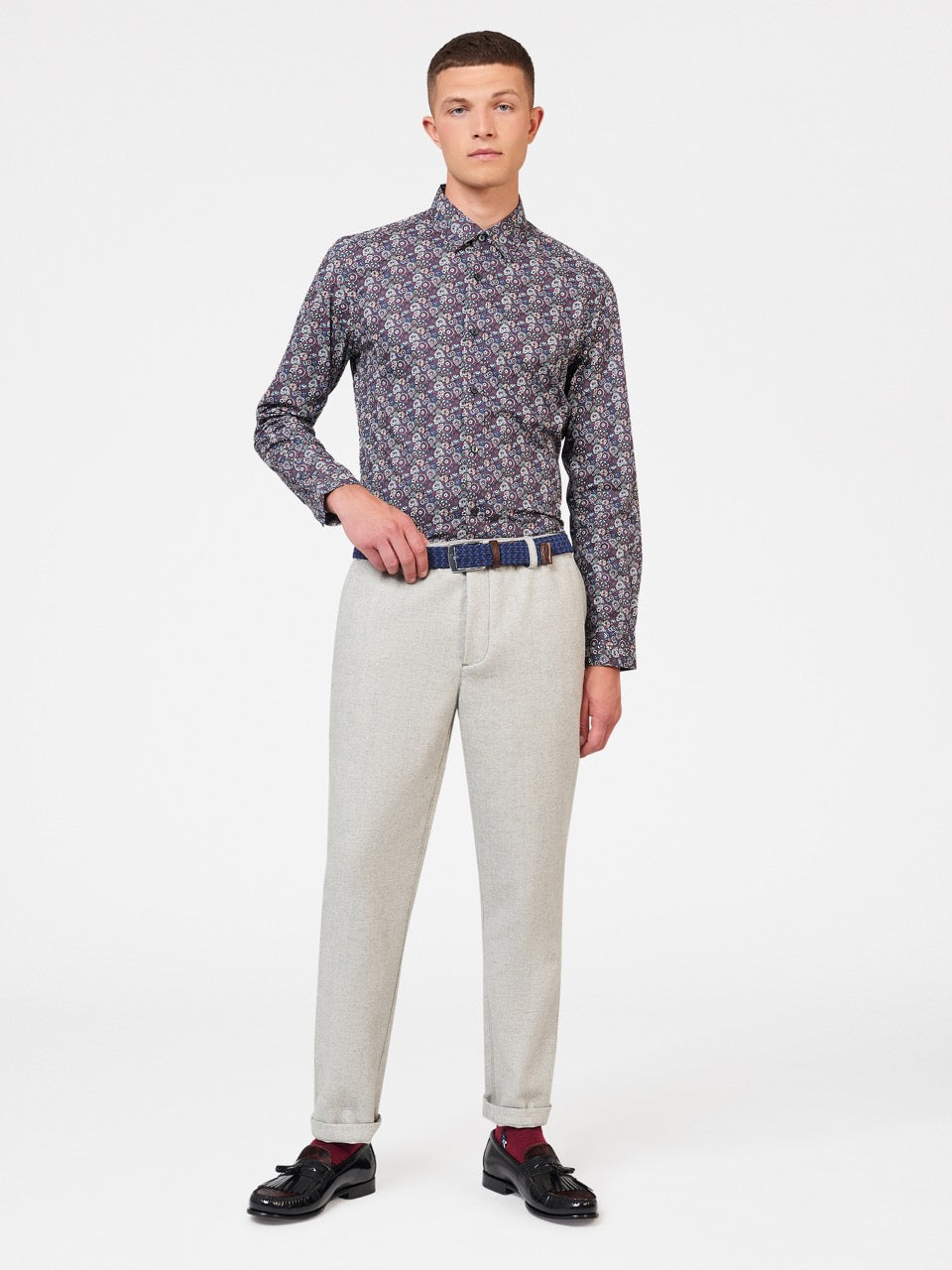 Purple Ben Sherman Winter Floral Shirts | SJLVHR-617