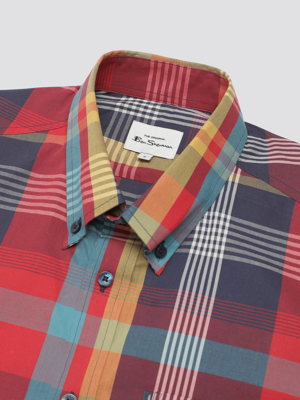 Red Ben Sherman Signature Large Madras Check Shirts | PZDOYX-968