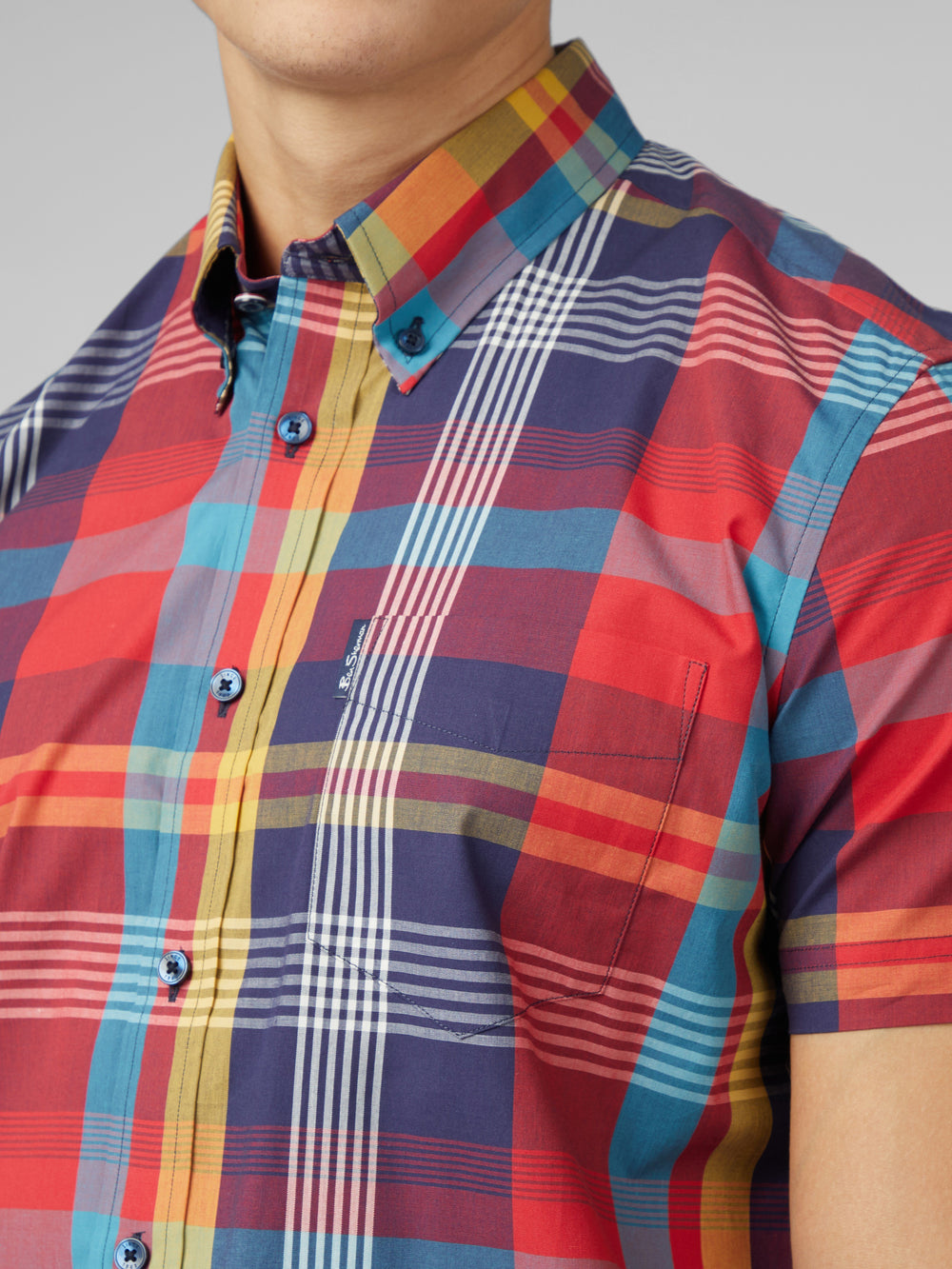 Red Ben Sherman Signature Large Madras Check Shirts | PZDOYX-968