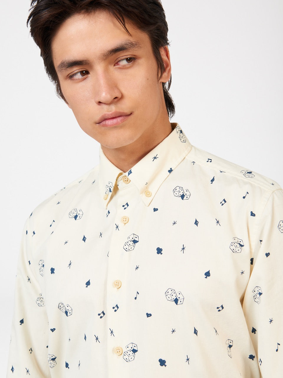 White Ben Sherman Conversational Icon Shirts | FOMQRV-503