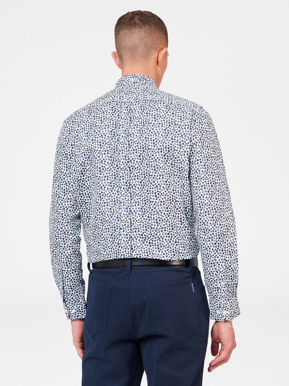 White Ben Sherman Ditsy Floral Print Long Sleeve Shirts | ZUWXMK-297