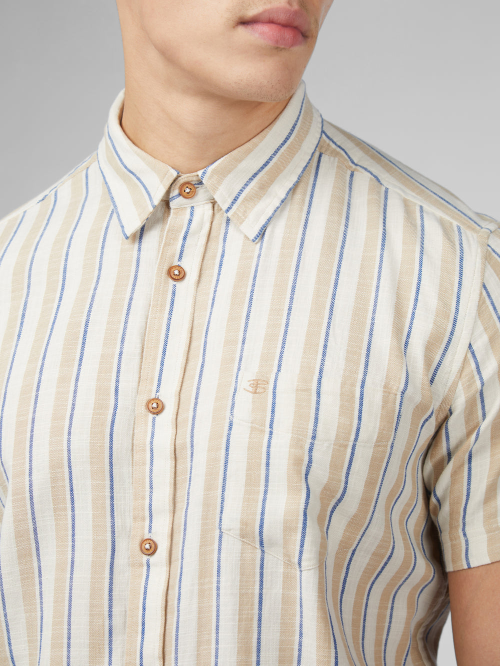 White Ben Sherman Signature Mod Stripe Shirts | VDBESY-827