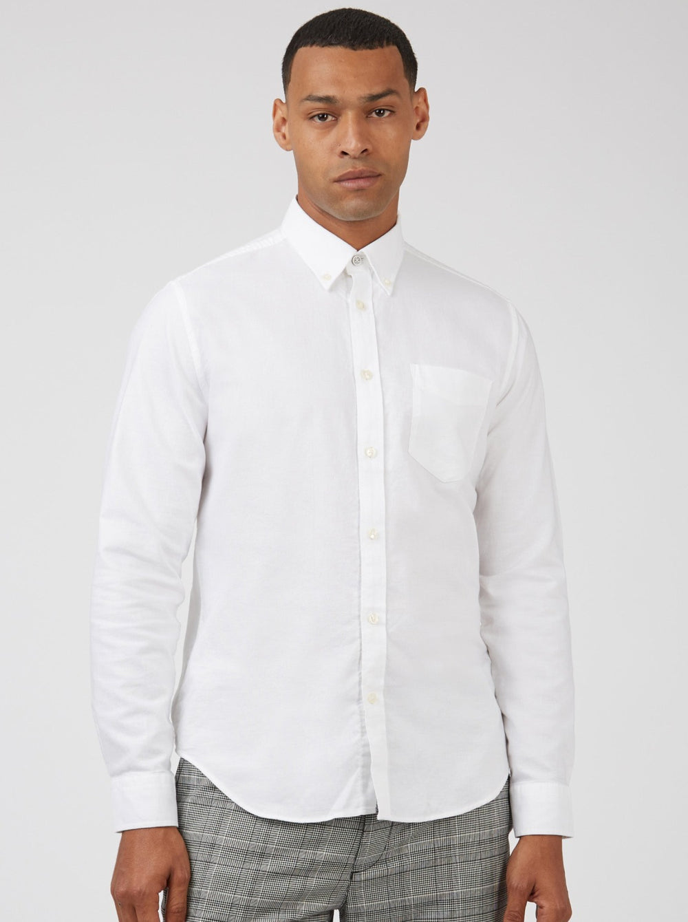 White Ben Sherman Signature Organic Long-Sleeve Oxford Shirts | XZKVPQ-682