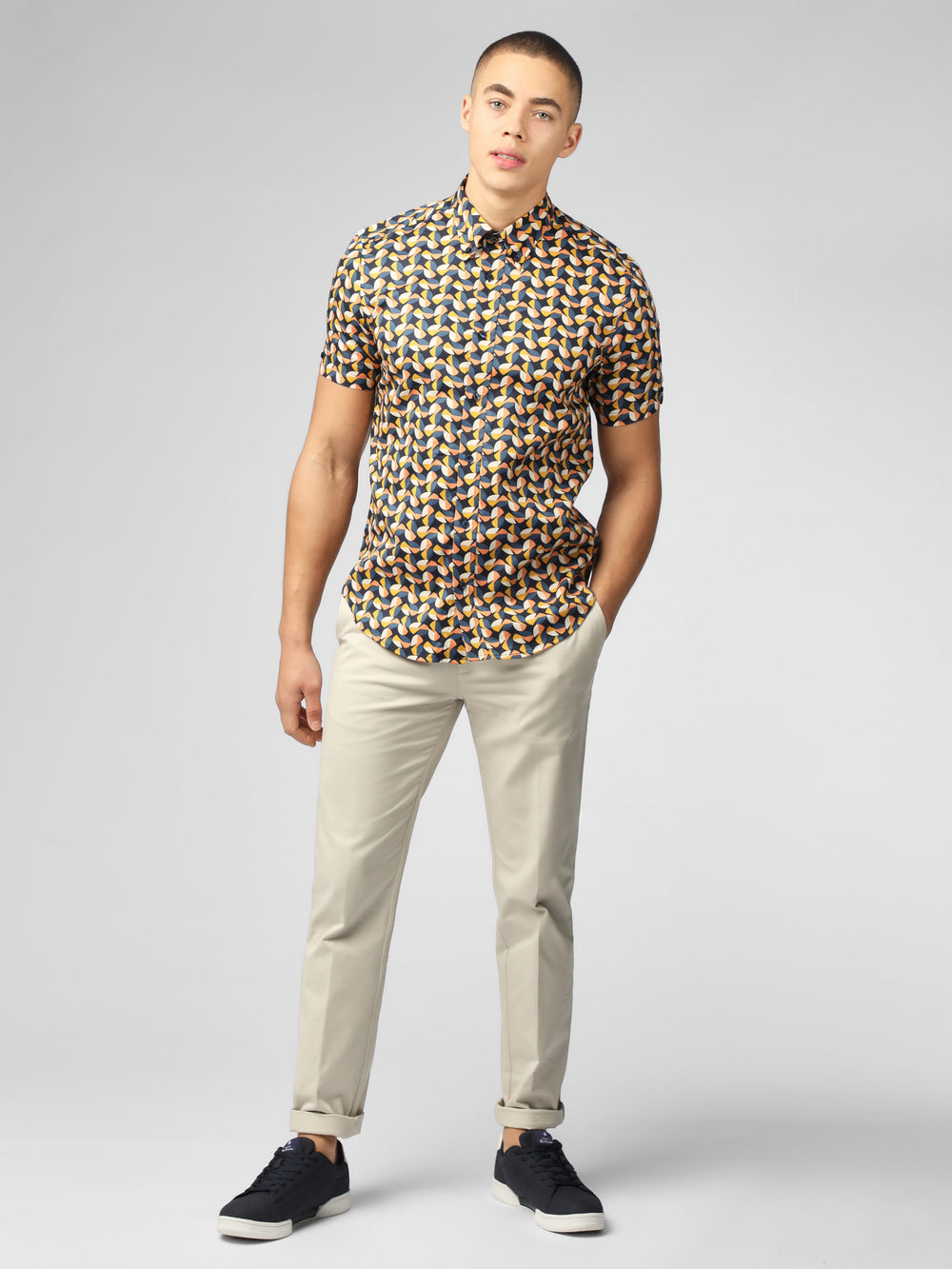 Yellow Ben Sherman Bahaus Geo Shirts | CZRTJV-014