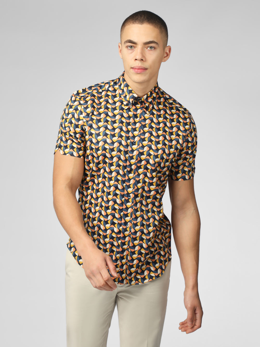 Yellow Ben Sherman Bahaus Geo Shirts | CZRTJV-014