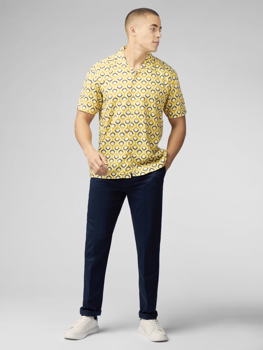 Yellow Ben Sherman Signature Retro Geo Shirts | ULQSDA-679