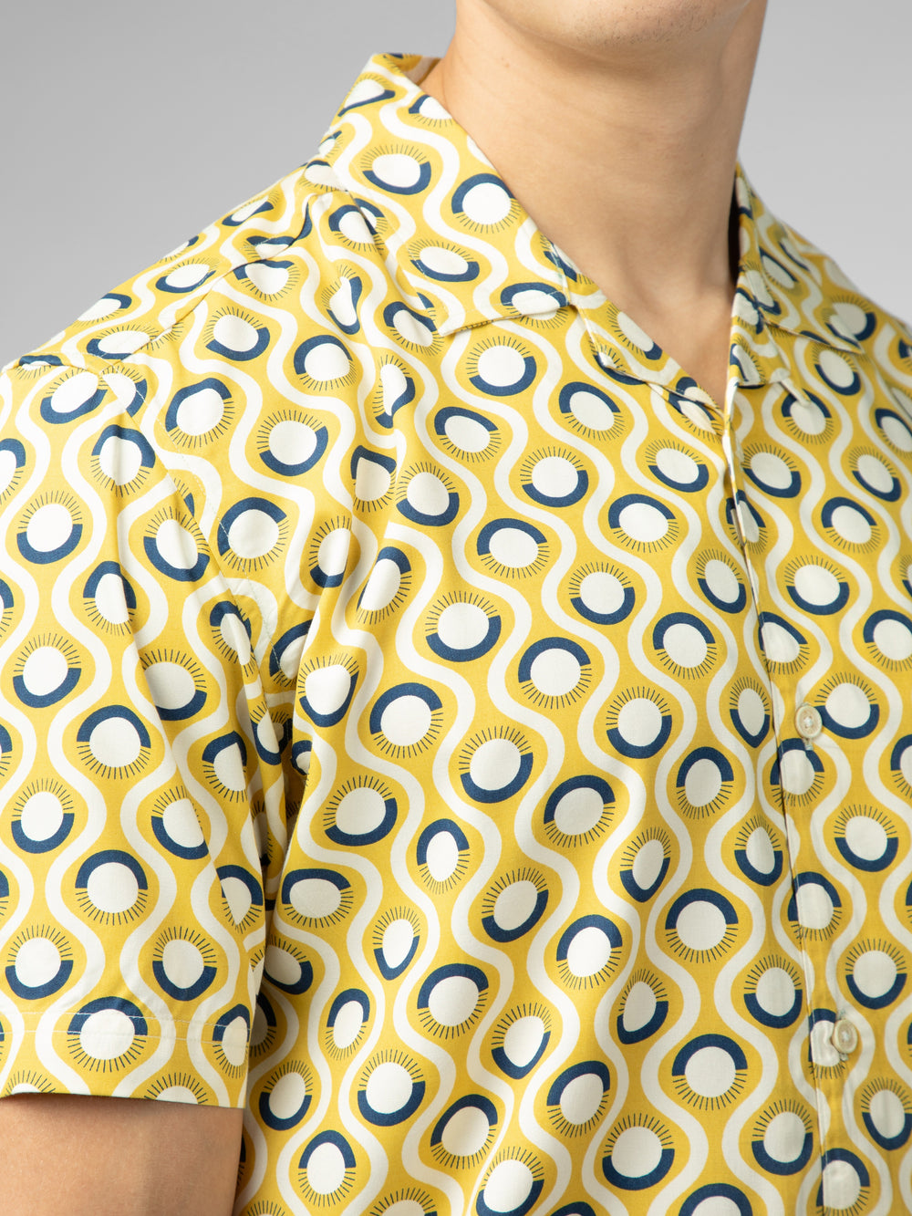 Yellow Ben Sherman Signature Retro Geo Shirts | ULQSDA-679